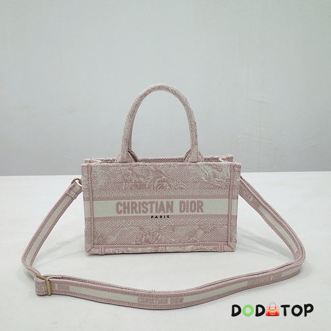 Dior Mini Book Tote Bag With Strap Pink Size 21.5 x 13 x 7.5 cm - 1