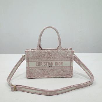 Dior Mini Book Tote Bag With Strap Pink Size 21.5 x 13 x 7.5 cm