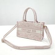 Dior Mini Book Tote Bag With Strap Pink Size 21.5 x 13 x 7.5 cm - 3