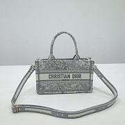 Dior Mini Book Tote Bag With Strap Gray Size 21.5 x 13 x 7.5 cm - 1