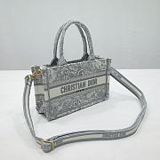 Dior Mini Book Tote Bag With Strap Gray Size 21.5 x 13 x 7.5 cm - 6