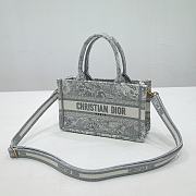 Dior Mini Book Tote Bag With Strap Gray Size 21.5 x 13 x 7.5 cm - 5