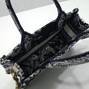 Dior Mini Book Tote Bag With Strap Blue Size 21.5 x 13 x 7.5 cm - 4