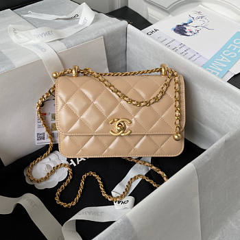 Chanel WOC Beige Bag Size 12 x 19 x 8 cm