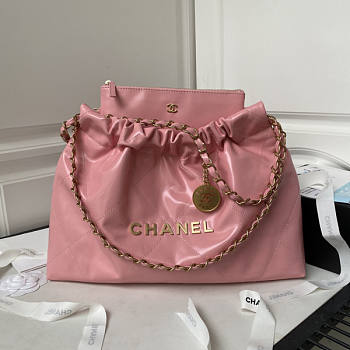 Chanel 22 Tote Handbag Pink Size 30 × 45 × 8 cm