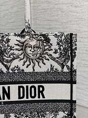Dior Book Tote White and Black Toile de Jouy Soleil Embroidery Medium Size 36 cm - 3