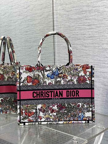 Dior Book Tote Flowers Embroidery Medium Size 36 cm