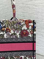 Dior Book Tote Flowers Embroidery Medium Size 36 cm - 3