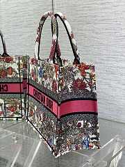 Dior Book Tote Flowers Embroidery Medium Size 36 cm - 4