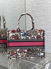 Dior Book Tote Flowers Embroidery Medium Size 36 cm - 2
