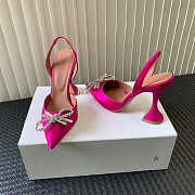 Amina Muaddi Rosie Sling Heels Silk 95mm Pink - 4