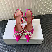 Amina Muaddi Rosie Sling Heels Silk 95mm Pink - 3