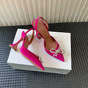 Amina Muaddi Rosie Sling Heels Silk 95mm Pink - 2