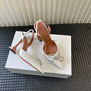 Amina Muaddi Rosie Sling Heels Silk 95mm White - 3