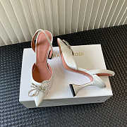 Amina Muaddi Rosie Sling Heels Silk 95mm White - 2
