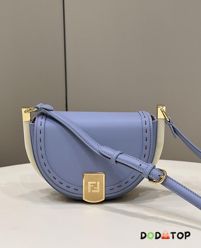 Fendi Moonlight Leather Shoulder Bag Light Blue Size 19 × 8 × 14 cm - 1