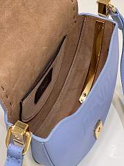 Fendi Moonlight Leather Shoulder Bag Light Blue Size 19 × 8 × 14 cm - 4