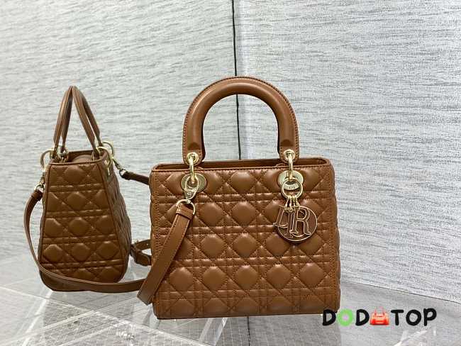 Dior Medium Lady Dior Bag Caramel Cannage Lambskin Size 24 x 20 x 11 cm - 1