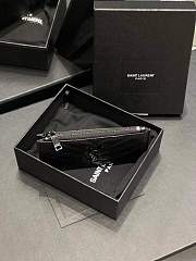YSL Monogram Zippered Card Case Black/Black Size 13 x 8 x 2 cm - 4