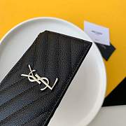 YSL Monogram Zippered Card Case Black/Silver Size 13 x 8 x 2 cm - 5