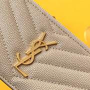 YSL Monogram Zippered Card Case Beige/Gold Size 13 x 8 x 2 cm - 2