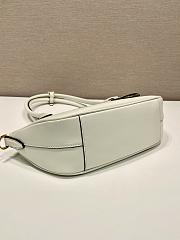 Prada Long Handle Zipper Dumpling White Bag Size 26 x 17 x 9 cm - 5