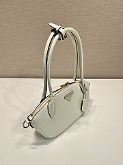 Prada Long Handle Zipper Dumpling White Bag Size 26 x 17 x 9 cm - 2