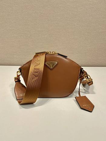 Prada Leather Mini Shoulder Bag Brown Size 18 x 15 x 8 cm