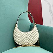 Gucci Marmont Half Moon White Bag Size 21.5 x 11 x 5 cm - 3