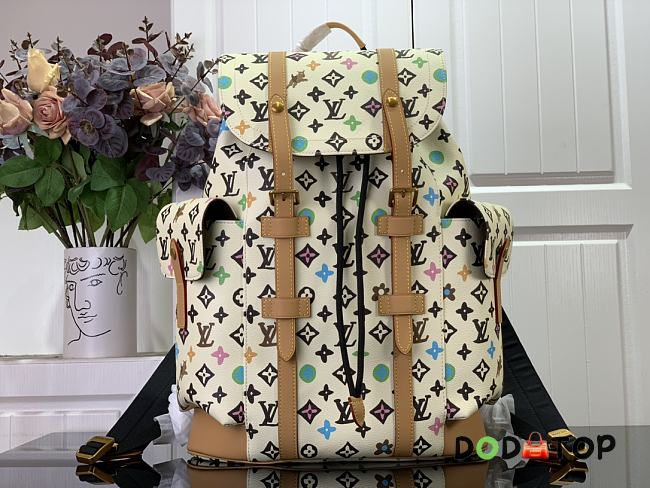 Louis Vuitton Christopher MM Backpack M25240 White Size 38 x 44 x 12.5 cm - 1