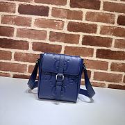 Gucci Jumbo Gg Small Messenger Bag Blue Size 14.5 x 18.5 x 4.5 cm - 1