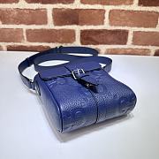 Gucci Jumbo Gg Small Messenger Bag Blue Size 14.5 x 18.5 x 4.5 cm - 3