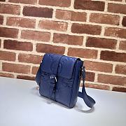 Gucci Jumbo Gg Small Messenger Bag Blue Size 14.5 x 18.5 x 4.5 cm - 4