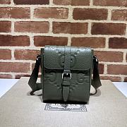 Gucci Jumbo Gg Small Messenger Bag Dark Green Size 14.5 x 18.5 x 4.5 cm - 1
