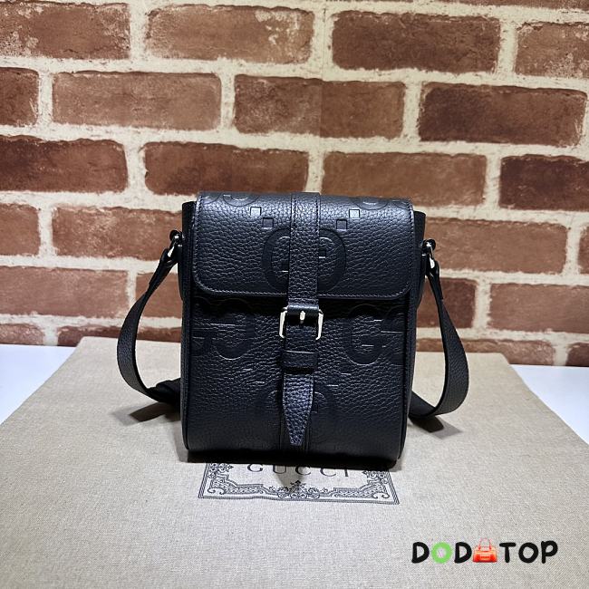 Gucci Jumbo Gg Small Messenger Bag Black Size 14.5 x 18.5 x 4.5 cm  - 1