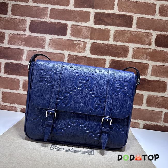 Gucci Jumbo GG Medium Messenger Bag Blue Size 31 x 24.5 x 6 cm - 1