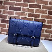 Gucci Jumbo GG Medium Messenger Bag Blue Size 31 x 24.5 x 6 cm - 1