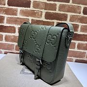 Gucci Jumbo GG Medium Messenger Bag Dark Green Size 31 x 24.5 x 6 cm - 3