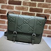 Gucci Jumbo GG Medium Messenger Bag Dark Green Size 31 x 24.5 x 6 cm - 1