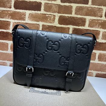 Gucci Jumbo GG Medium Messenger Bag Black Size 31 x 24.5 x 6 cm