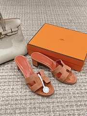 Hermes Oran Sandals Brown Heel 5 cm - 1