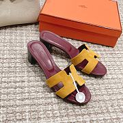 Hermes Oran Sandals Yellow Heel 5 cm - 1
