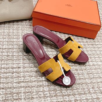 Hermes Oran Sandals Yellow Heel 5 cm