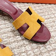 Hermes Oran Sandals Yellow Heel 5 cm - 4