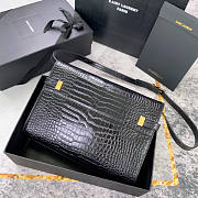 YSL Manhattan Black Crocodile Bag Size 29 x 20.5 x 7 cm - 2