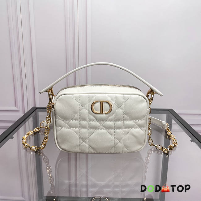 Dior Small Caro Top Handle Camera Bag White Size 19 x 13 x 4.5 cm - 1