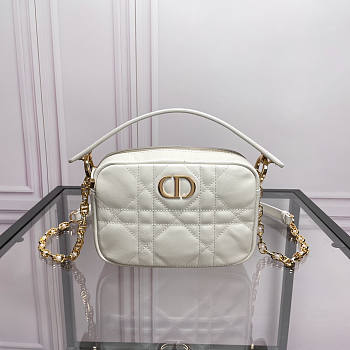 Dior Small Caro Top Handle Camera Bag White Size 19 x 13 x 4.5 cm