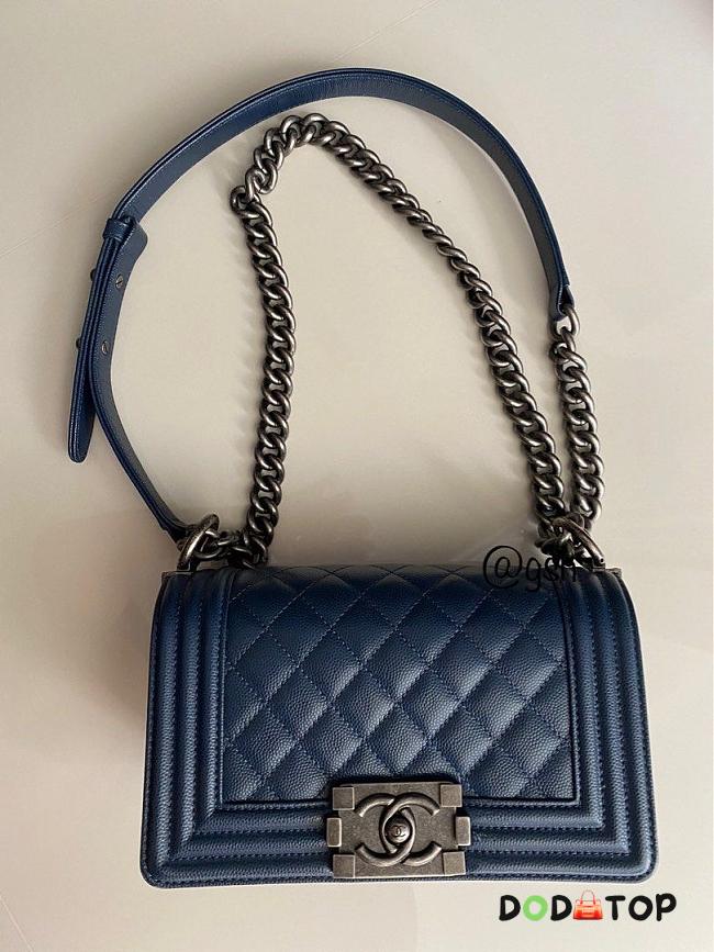 Chanel Boybag Caviar Navy Blue Size 20 cm - 1