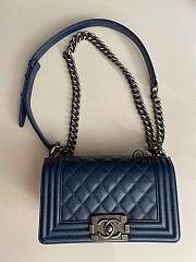 Chanel Boybag Caviar Navy Blue Size 20 cm - 1