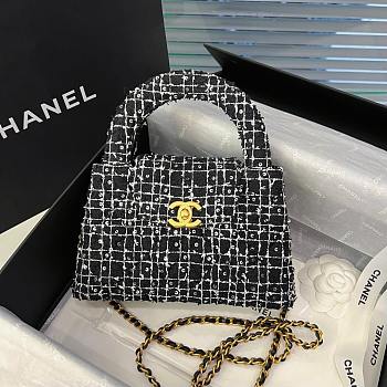 Chanel Kelly Handle Bag Woolen Size 13 x 20 x 7 cm